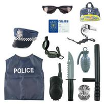 Policininko Cosplay Kostiumai Unisex, Policininko Žaislai, Policininkas, Kompasas, Švilpukas, Policijos Ženklelis, Karnavalo Kostiumų Reikmenys, Helovinas One Size gray