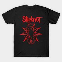 Asian Size Cotton Unisex Tshirt Print T-shirt Slipknot T-shirt No-Cut Print Regular Fit 5XL (101-110kg) juoda