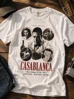 Casablanca Movie Shirt, Humphrey Bogart Ingrid Bergman Tee, Vintage Classic Film T-Shirt, Retro Hollywood Cinema Tee 150 gray