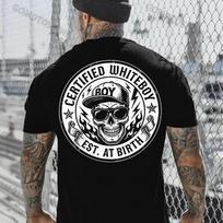 CERTIFIED Whiteboy Street Skull Mens Streetwear T-Shirt 110 white