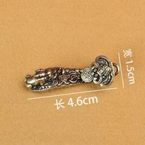 Solid real brass Ruyi Pixiu car keychain men's and women's portable auspicious pendant key chain pendant brown