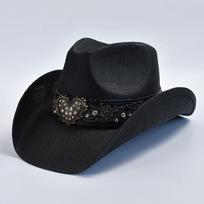 Men's Women's Vintage Straw Western Cowboy Hat Handmade Weaving Summer Beach Sun Hat Gentleman Lady Cowgirl Jazz Hat One Size juoda
