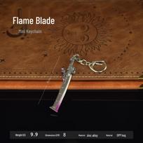 PUBG Mini Keychain Flame Knife 8cm Alloy Metal Ornament Model Toy brown