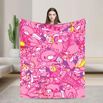 Niūrus meškiukas Pledai Kawaii Lėktuvas Kelioninis Flanelinis Antklodė Laukiantiems Minkštas Šiltas Individualios Kokybės Patalynės Užtiesalas Dovanojimo Idėja 75x90cm pink