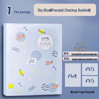 Transparent Multi-Layer A4 Ring Binder: Prenatal Checkup, Certificates, Test Papers & Sheet Music Organizer A4-15 pages + A5-15 pages dangaus mėlyna spalva