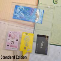 TN Traveler Notebook Transparent PVC Zipper Bag Frosted Stationery & Business Card Holder gray