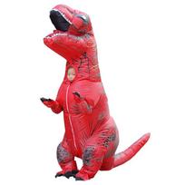 Stilingas ir patogus vaikų pripučiamas T-Rex dinozauro kostiumas visoms progoms raudona