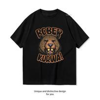 Bober Kurwa ironiškas ir sarkastiškas marškinėliai Moteris Vyras Vasaros Apvalus kaklas Kvėpuojantis Grafiniai marškinėliai Laisvalaikio Lauko viršūnės Marškinėliai 4XL brown