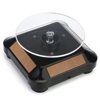 Solar-Powered Rotating Jewelry Display Stand 10x10x4.5 black