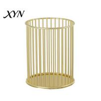 Rust-resistant Pen Cup Metal Holder, Nordic Desk Organizer for Makeup Brushes, Iron Holder Anti-Rust Multifunctional Storage Basket Pencils auksinė