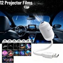 USB automobilinis žvaigždžių projektorius naktinis šviestuvas lankstus HD žvaigždėtas dangus planeta mėnulis juodoji skylė projekcinė lempa automobilio miegamojo atmosferos lempa 1 set