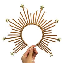 Queen's Goddess Halo Halloween Costume Headwear Crown Headband Party Cosplay Headgear Jewelry Accessories brown