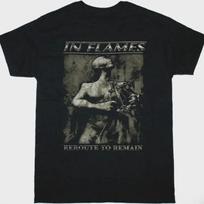 Vtg In Flames Reroute To Remain Cotton Black All Size T Shirt For Unisex L gray