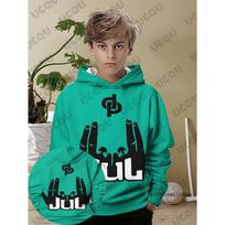 Autumn Winter Rapper JuL C'est Pas Des Lol 3D Print Children Hoodies Long Sleeve Sweatshirt Casual Pullover Kids Tops 100 blue