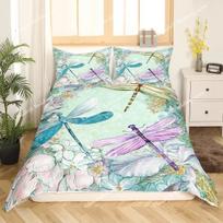 Dragonfly Comforter Cover Queen Size Bedding Set For Kids Boy Girl Room Decor Duvet Cover Set Quilt Cover Full King Size EU Single 135*200cm/53x79in 3pcs gray