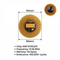 6mm Diameter NXP NTAG213 NFC Tags Programmable RFID Stickers round Waterproof Flexible FPC NFC Labels for Phones And Wearables 10 PCS brown