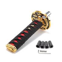 Samurajaus kardas Automatinė odinė pavarų perjungimo rankenėlė Universali Užraktui/Mygtukui Transmisija Šauni Katana Pavarų perjungimo svirtis 150MM juoda
