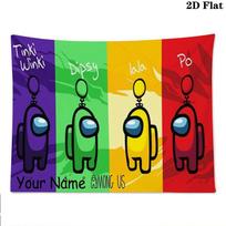 Among Us Custom Name Wall Tapestry Aesthetic Wall Hanging Printed Fabric Blanket Decorative Tapestries for Bedroom Living Room Home Decor 130cm x 150cm