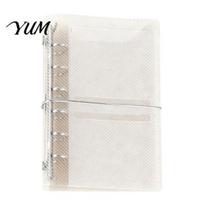 6-Rings Trifold Binder A6 A7 M5 Binder, 5/6-Rings Transparent Refillable Loose Leaf Folder, Planner Budget Notebook Cover for School, Office, Meeting M