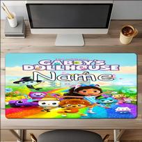 Custom Name Gabbys Dollhouse Theme Mouse Pad Non Slip Rubber Base Multifunctional Office Home Decor Perfect For Workspace Personalization 30cmx60cm white