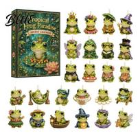 Acrylic Hanging Decorations Frog Advent Calendar 2026, 24 Days Christmas Countdown with Pcs 2D Gift for Kids Ornaments, Cute Pendants Holiday Parties, C