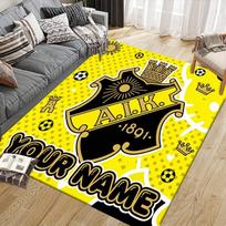 Custom Name AIK Flannel Pattern Square Carpet,Area Rug,Carpet Rug for Living Room Bedroom Sofa Playroom Decor,Non-slip Floor Mat 40x60cm( 15x23in )