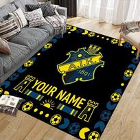 Custom Name AIK Flannel Pattern Square Carpet,Area Rug,Carpet Rug for Living Room Bedroom Sofa Playroom Decor,Non-slip Floor Mat 60x90cm( 23x35in )