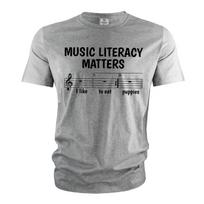 Juokingi muzikiniai marškinėliai Muzikinis raštingumas svarbus juokingas muzikantas muzikinės natos pianinas gitara Kalėdos Gimtadienis Marškinėliai 2XL gray