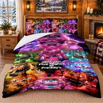 Five Nights at Freddy’s Pattern Bedding 3Pcs Set Bed Sheet And Pillowcases For Indoor Bedroom 140cmx200cm
