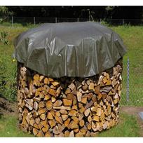 Round protective tarpaulin for wood, olive, diameter