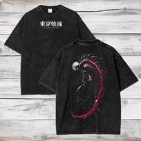Tokyo Ghoul Anime Rūgštimi skalauti Oversize Marškinėliai Ken Kaneki Anime Marškinėliai Dovana Jam L white