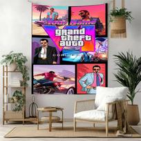 Grand Theft Auto Customize Text Tapestry Decorative Wall Tapestry Ultra-Soft Suitable for Picnics Ideal for All Seasons Gifts For Family Or Friends 130cmx150cm