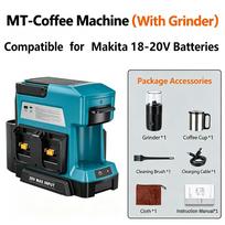 Cordless Coffee Maker for Makita 18V Battery, Portable Drip Coffee Maker with Electric Coffee Grinder for RV Camping Travel Car blue