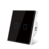 1/2/3Gang Light Touch jungiklis grūdinto stiklo plokštės sieninis EU/UK jungiklis Lengvai valomas jungiklis white