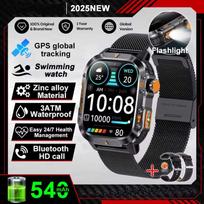 Karinis išmanusis laikrodis su įmontuotu GPS, kompasu, altimetru, 3ATM, IP69K vandeniui atsparus, AMOLED, Bluetooth skambinimas, 2,01  išmanusis laikrodis, skirtas Android ir iOS mesh belt juoda
