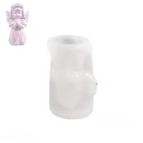 1Pc DIY Epoxy Angel Candle Mold Rose Angel Boy Girl Prayer Angel Silicone Mold white