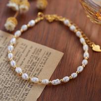 Natural Freshwater Pearl Boutique Millet Bead Bracelet For Women With S925 Sterling Silver Beaded Xiaohongshu Model brown