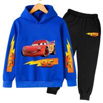 Animacinis Anime Žaibas Makvynas Madingi Šaunūs Spaudiniai Laisvi Šilti Patogūs Berniukų Mergaičių Hoodies Ilgomis Rankovėmis Rinkinys 110cm mėlyna