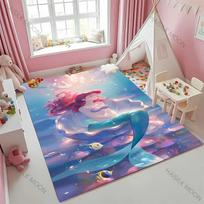 3D Spausdinimo Undinėlė Arielė Princesė Animacinis Kilimas!Svetainės lovos kilimėlis, neslystantis patvarus kilimas, modernaus paprasto stiliaus, puiki dovana 70x100cm (28x39in) gray