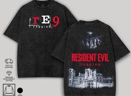 Resident Evil Requiem horror Game Tshirt 2 Sided Cotton unisex graphic Unisex T-Shirt L black