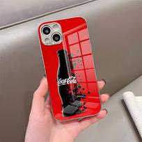 Hot C-Coca Cola Phone Case For IPhone 17 Pro Max 15 Pro 16 14 Plus 12 13 Mini 11 Pro Shockproof Electroplated Glass Cover iPhone17 Pro Max