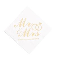 100pcs Bronzing Printed Mr Mrs Wedding Napkins Soft Disposable Napkins  for Wedding Anniversary balta
