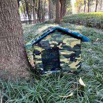 Outdoor Feral Cat House Waterproof Windproof Warm Shelter with Fixed Anchors for Stray Cats, Winter Weatherproof Cat Enclosure M:38*35*38