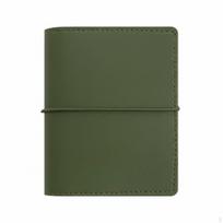 Original PU Leather Binder Notebook Cover, Mini pocket notebook, Strap design, Refillable pages Avocado Green_Shell Only gray