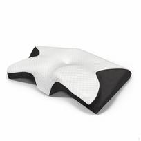 Butterfly Pillow Ergonomic Memory Foam Contoured for Bedroom, Guest Room Gray Rolled Package Black Rolled Package white