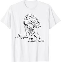 Official Billie Eilish Happier Than Ever White T-Shirt S white