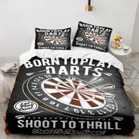 Throw darts Printed Bedding Set 3pcs, High Quality Bedding Set Including 1pc Duvet Cover And 2pcs Pillowcases for Bedroom, Dormitory Gift 135cmx200cm gray