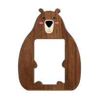 Animal-Theme Photo Frame with Wooden Body and Back Stand for Showing Photos, Pictures, or Small Paper Art in Level Spots