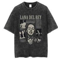 Dainininkės Lana Del Rey skalbinių marškinėliai Harajuku Unisex Retro trumpomis rankovėmis madingi marškinėliai 3XL black