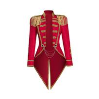 Moteriška Karinė Regency Raudona Kutais Striukė Karinė Gotikinė Steampunk Žirgų Vadovo Švarkelis Viduramžių Viktorietiška Karininko Huszaro Viršutinis Drabužis XXXL red